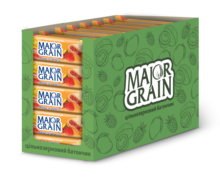 Obilná tyčinka Major Grain s mangem a jahodami 40g