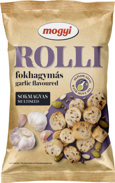 Rolli - vícezrnné chlebové krekry s česnekovou příchutí 65g