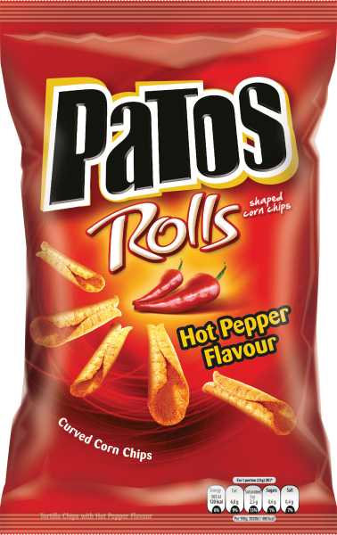 Slané kukuřičné chipsy - Patos Rolls s příchutí pálivé papriky 100g