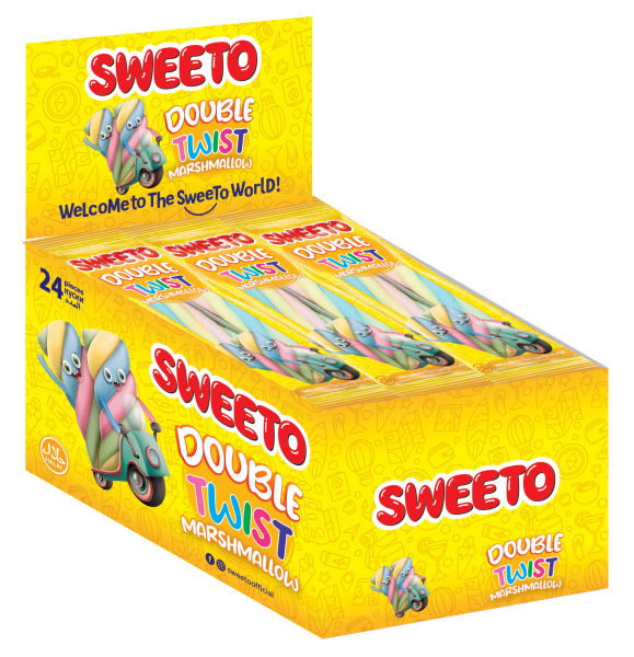 Sweeto marshmallow double twist s ovocnou příchutí 23g