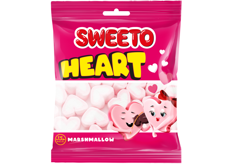 Sweeto marshmallow srdce s ovocnou příchutí 60g