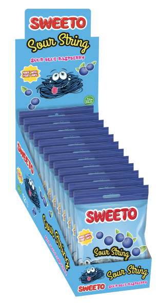 Sweeto želé Sour Strings s malinovou příchutí 80g 