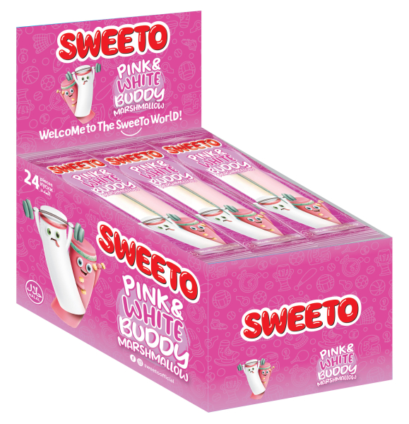 Výprodej - Sweeto marshmallow pink&white s ovocnou příchutí 23g