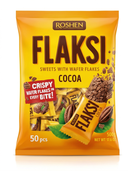 Roshen Flaksi kakaové tyčinky s kousky oplatků 500g