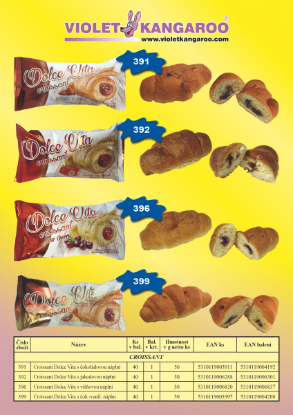 Croissant Dolce Vita 50g s višňovou náplní
