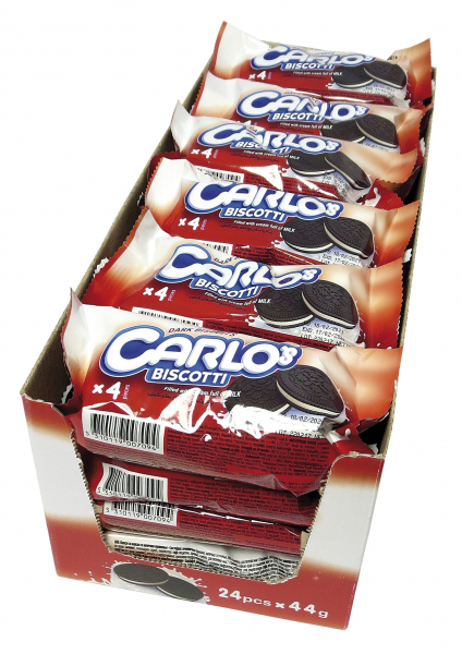 Carlos 44g - kakaové slepované sušenky s mléčnou náplní