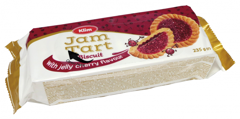 sušenky Klim Jam Tart s třešňovou náplní 235g