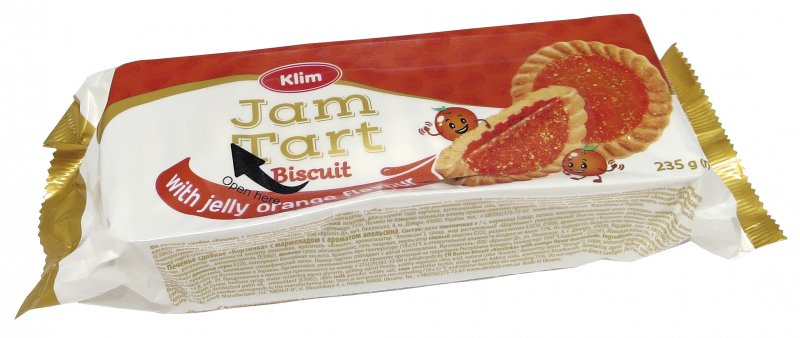 sušenky Klim Jam Tart s pomerančovou náplní 235g