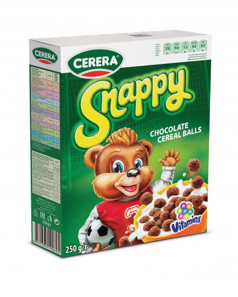 Cerera Snappy cereální kuličky s mléčnou čokoládou 250g