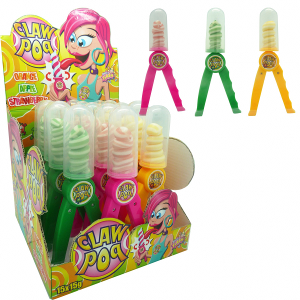 Lízátko twister Claw POP s ovocnou příchutí 15g