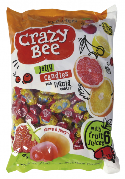 Roshen Crazy bee Fruity - ovocné plněné želé 1kg