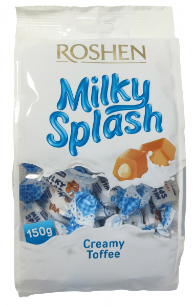 Roshen Milky splash Toffee 150g - karamely s mléčnou náplní