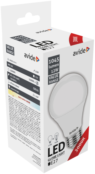 ABBG27WW-12W: Prémiová LED žárovka E27 12W 1045lm teplá, ekv. 74W
