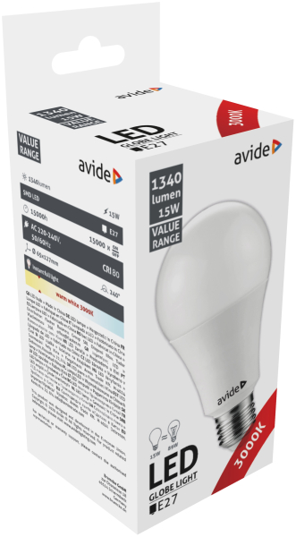ABBG27WW-15W: Prémiová LED žárovka E27 15W 1340lm teplá, ekv. 89W