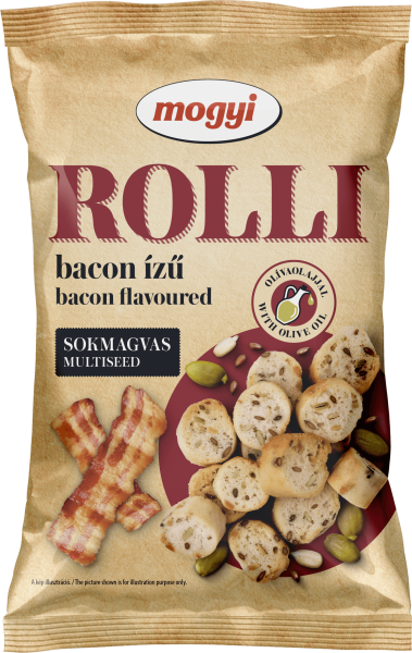 Rolli - vícezrnné chlebové krekry s příchutí  slaniny 65g 
