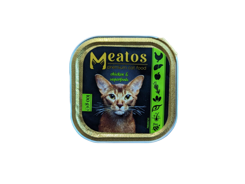 Meatos premium ragú pro kočky kuřecí a superpotraviny 100g