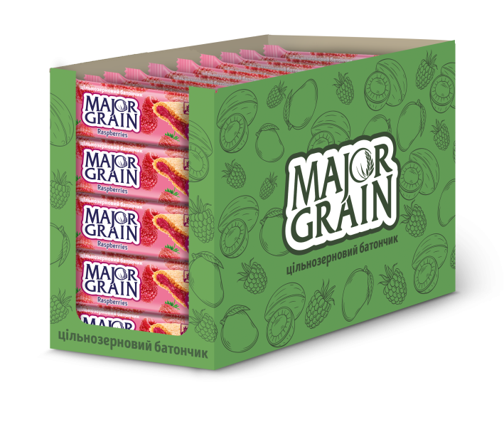 Obilná tyčinka Major Grain s drcenými malinami 40g
