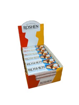 Roshen mléčná čokoládová tyčinka s mandlemi a kokosovou náplní 38g