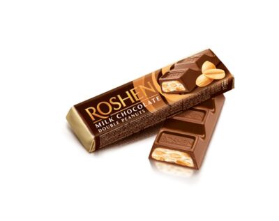 Roshen čokoládová tyčinka s kousky arašídů a arašídovou náplní 39g