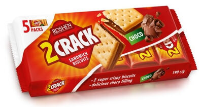 Roshen 2crack slepované sušenky s čokoládovou náplní 190g