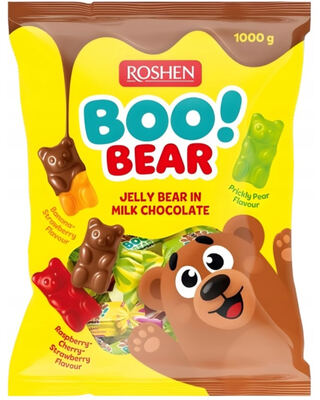 Roshen BOO! BEAR želé s ovocnou příchutí v čokoládové polevě 1kg