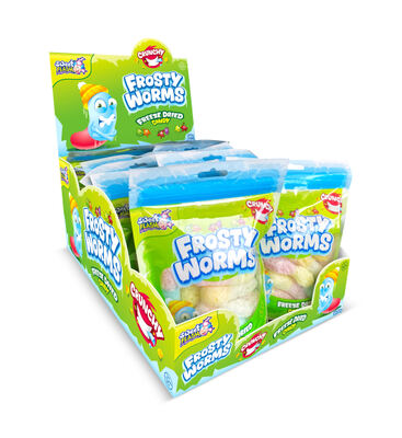 Frosty Worms mrazem sušené kyselé želé s ovocnou příchutí 50g